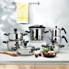 Schafer Atlas Çelik Çeyiz Seti 14 Parça-Siyah